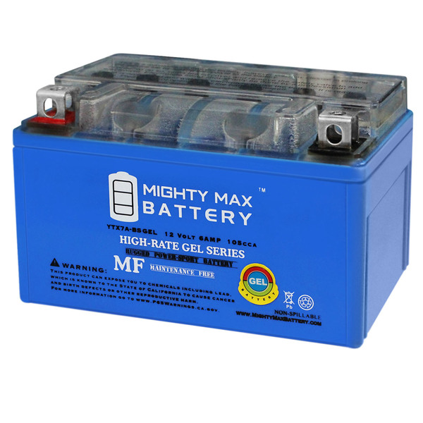 Mighty Max Battery YTX7A-BS GEL 12V 6AH Battery Replacement for Scooter YTX7A-BS Battery YTX7A-BSGEL48